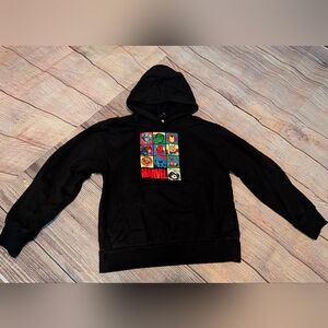 Kids Marvel Black Hoodie with Colorful Character Panels ✨NWOT✨